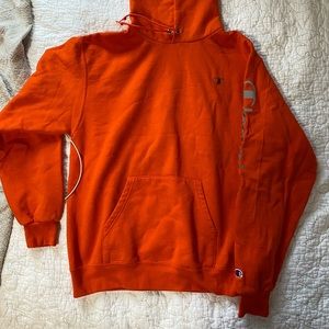 orange champion hoodie